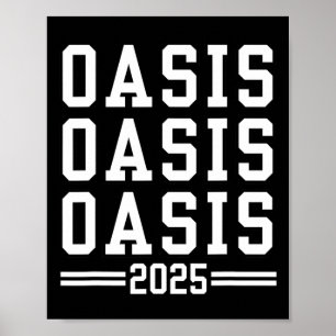 Oasis 2025 Urlaub Ca Vintage Retro Souvenirs Rot Poster
