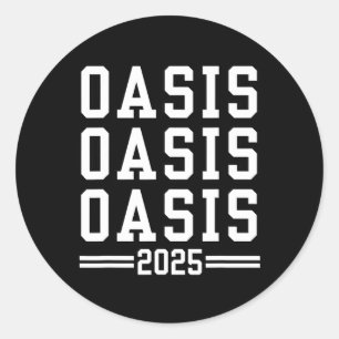 Oasis 2025 Urlaub Ca Vintage Retro Souvenirs Rot Runder Aufkleber