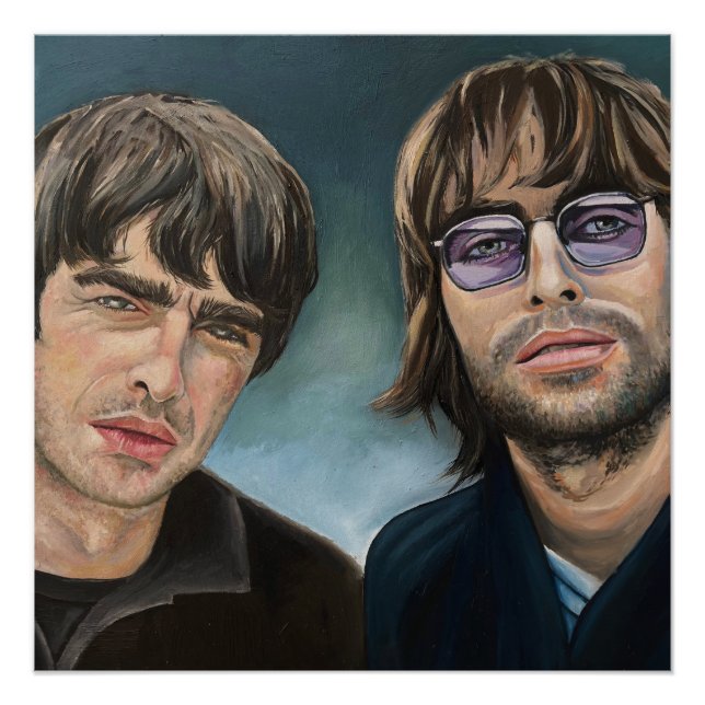Oasis Gallagher Brothers Oil Painting Print Poster (Vorderseite)