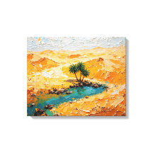 Oasis in der Wüste Premium Wrapped Canvas wall Ar