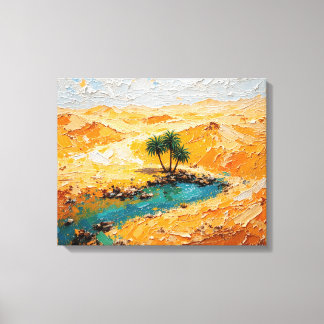 Oasis in der Wüste Premium Wrapped Canvas wall Ar Leinwanddruck