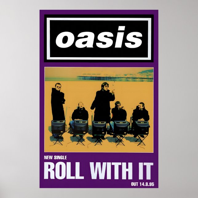 Oasis- Roll with It- 1995 Promo Poster Druck 1 (Vorne)