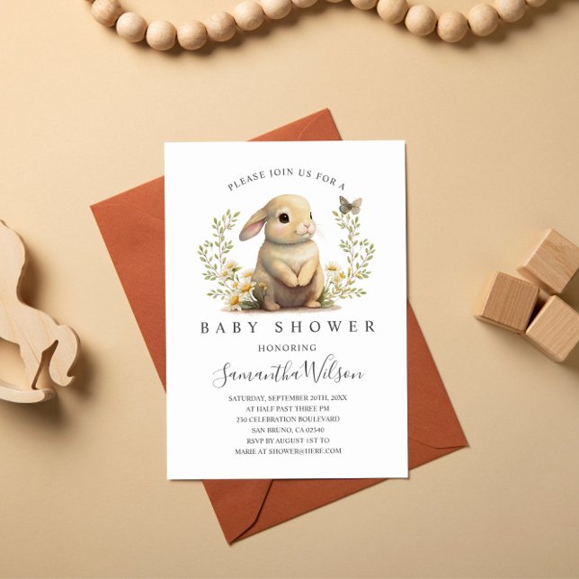 Oaster Baby Bunny Spring Baby Dusche Einladung (Von Creator hochgeladen)