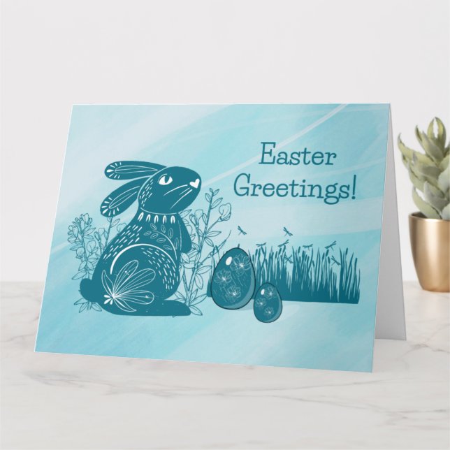 OASTER BUNNY GREETING KARTE (Kleine Pflanze)