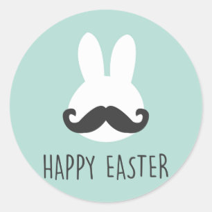 Oaster Bunny Mustache Stickers