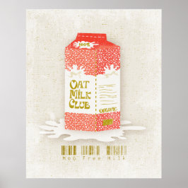 Oat Milk Club Veganer Bio Karton Moosefrei Kaffee Poster