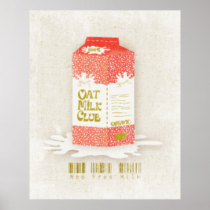 Oat Milk Club Veganer Bio Karton Moosefrei Kaffee Poster