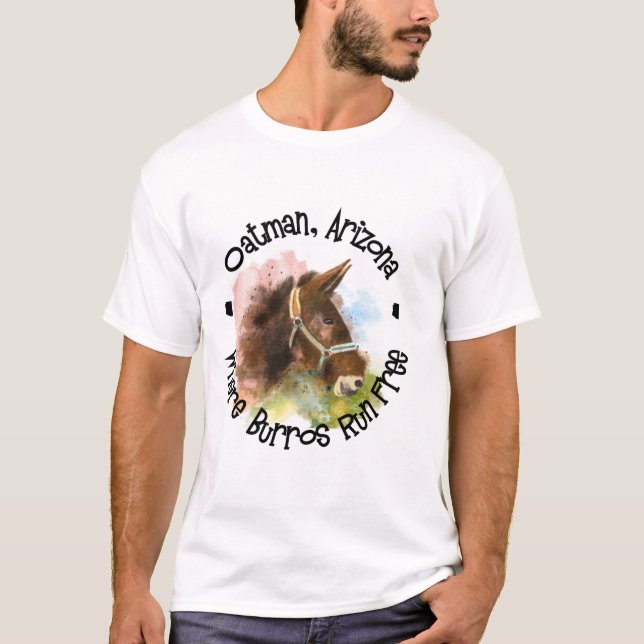 Oatman, Arizona, wo Burros frei laufen T-Shirt (Vorderseite)