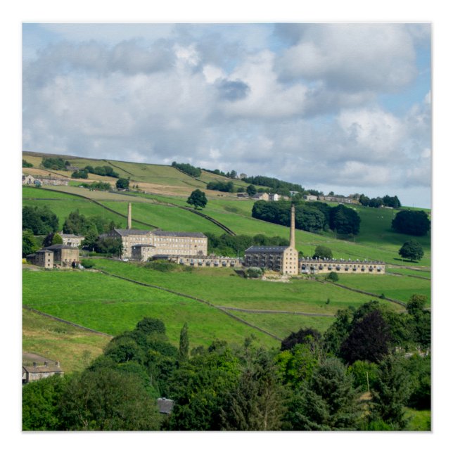 Oats Royd Mill - Historic Yorkshire Landschaft Poster (Vorderseite)