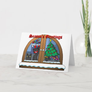 oatSNOWonWINDOWchristmasCARD Feiertagskarte