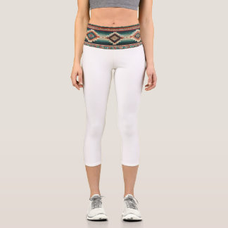„OAXACA BAND/WEISS“ HISPANIC-HERITAGE  CAPRI LEGGINGS