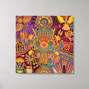 Oaxaca Mexico Maya Tribal Art Boho Reisen Leinwanddruck