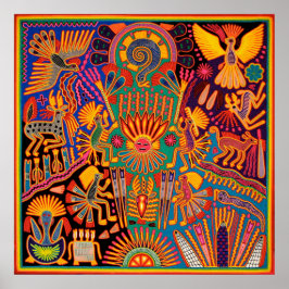 Oaxaca Mexico Maya Tribal Art Boho Reisen Poster