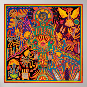 Oaxaca Mexico Maya Tribal Art Boho Reisen Poster