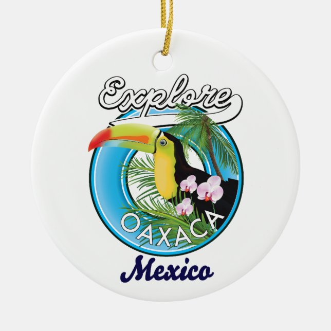Oaxaca Mexico Reiselogo Keramik Ornament (Vorne)