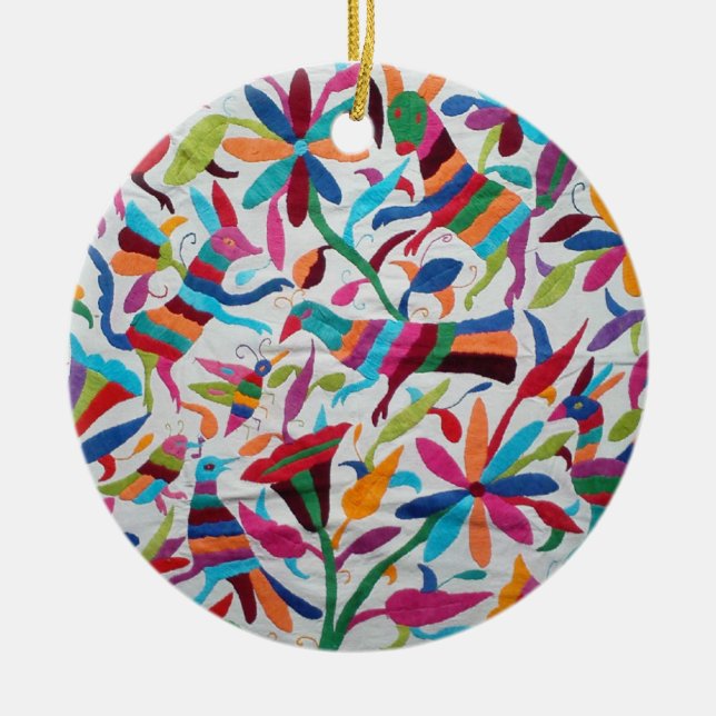 Oaxaca Mexikanisch Mayan Hispanic Ethnic Boho Keramikornament (Vorne)