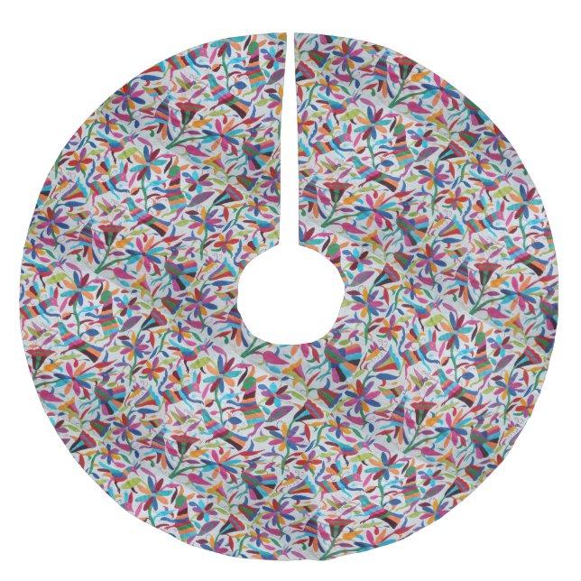 Oaxaca Mexiko mexikanisches hispanisches Polyester Weihnachtsbaumdecke (Vorderseite)