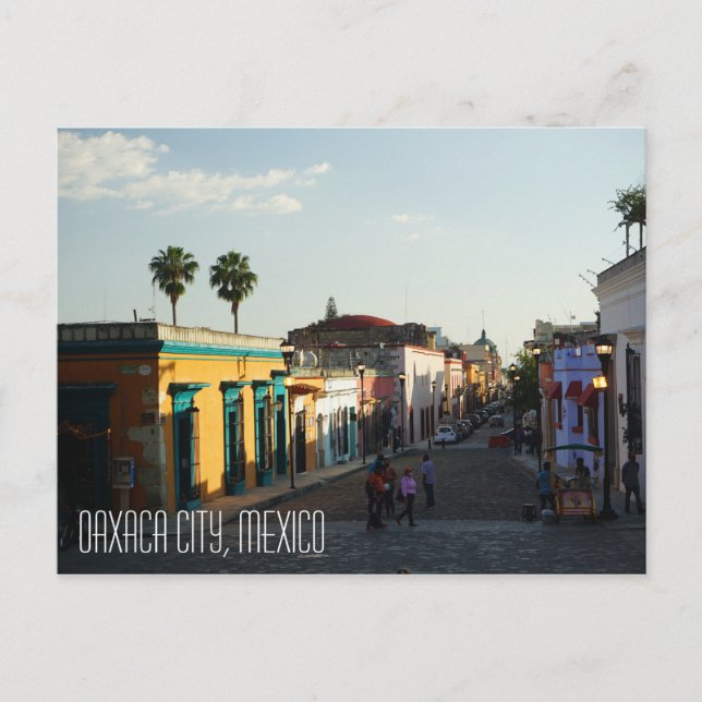 Oaxaca Stadt Mexiko, Stadtzentrum Straße Postkarte (Vorderseite)
