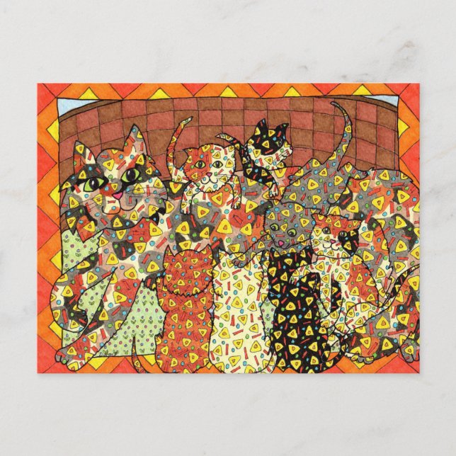 Oaxacan Cat and Kittens Postkarte (Vorderseite)