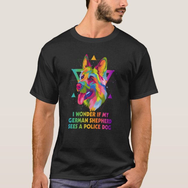 Ob der Deutsche Schäferhund den Polizeihund Shepar T-Shirt (Vorderseite)