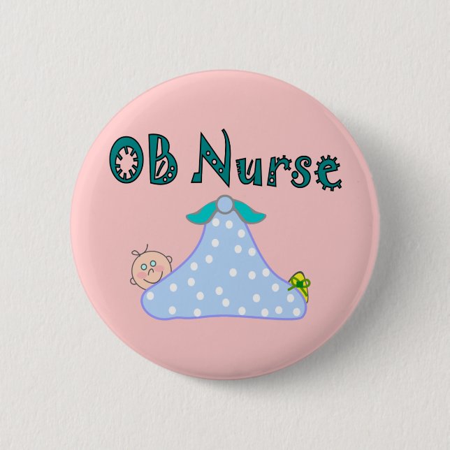 OB Geschenke, Baby in Blanket - Adorieren Button (Vorderseite)