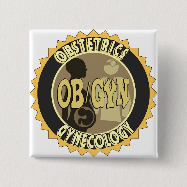 OB/GYN ABZEICHEN-WEIBLICHER DOKTOR LOGO BUTTON (Vorderseite)