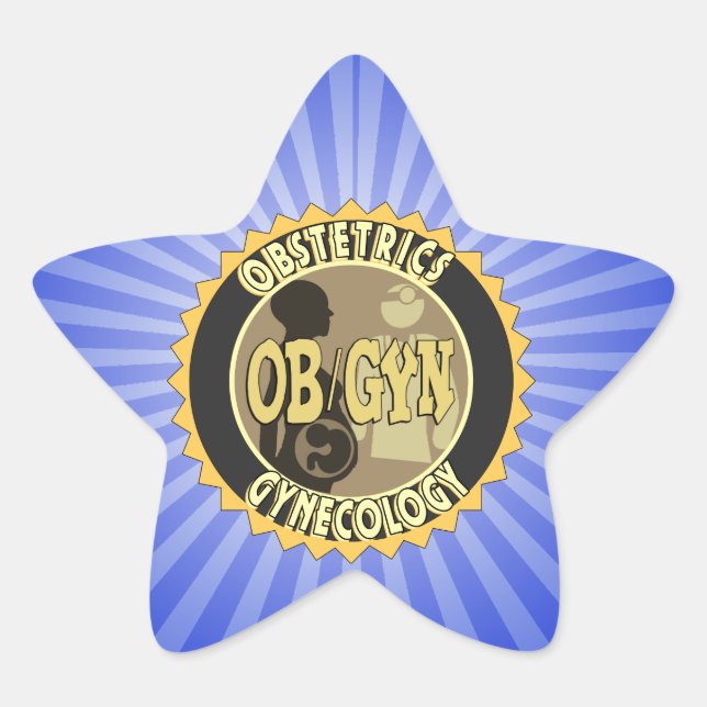 OB/GYN-DOKTOR-LOGO Stern-Aufkleber (Vorderseite)