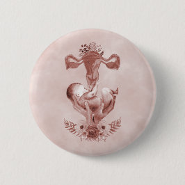 Ob/Gyn Midfrau Floral Kindgeburt Cervix Ovarien Button