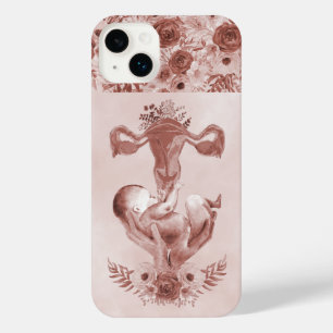 Ob/Gyn Midfrau Floral Kindgeburt Cervix Ovarien iPhone 14 Plus Hülle