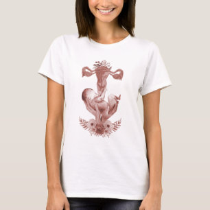 Ob/Gyn Midfrau Floral Kindgeburt Cervix Ovarien T-Shirt