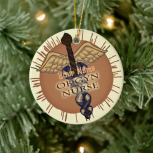 OB Gyn Nurse Caduceus Ornament