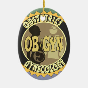 OB/GYN WEIBLICHER DOKTOR LOGO KERAMIKORNAMENT
