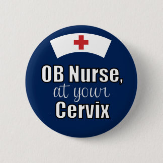 OB Krankenschwester an Ihrem Hals-Marine-Blau Button