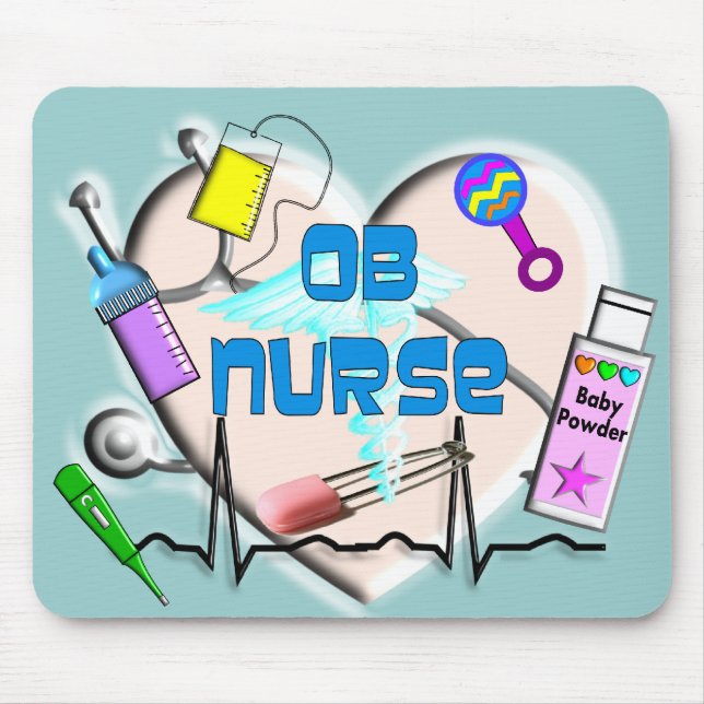 OB Krankenschwester-Kunst-Geschenke Mousepad (Vorne)