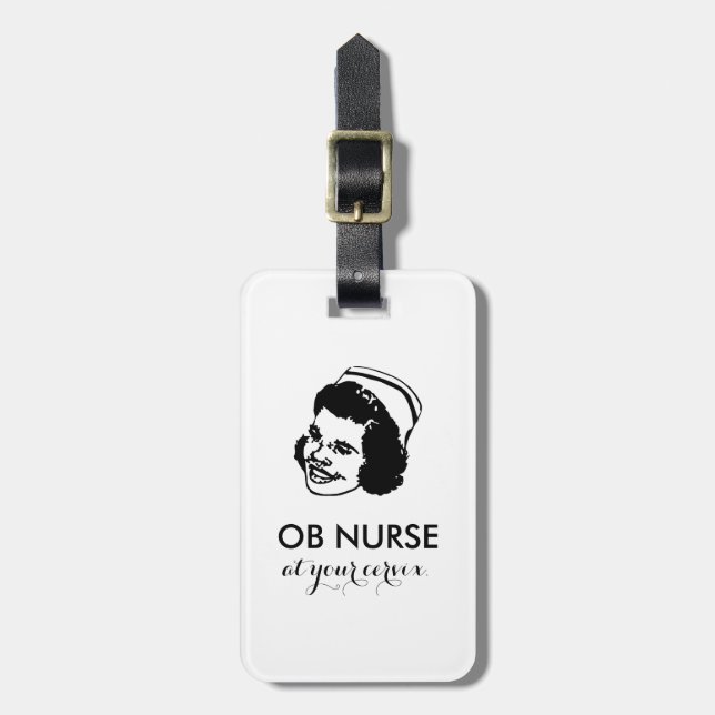 OB NURSE - bei Ihrem Muttermund! Gepäckanhänger (Vorderseite vertikal)
