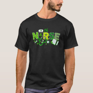 Ob Nurse St Patricks Day Liebe Stethoscope Rn Nurs T-Shirt