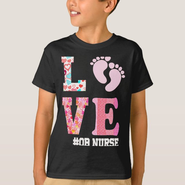 Ob Nurse Valentines Day Delivery Labor Nursing 1  T-Shirt (Vorderseite)