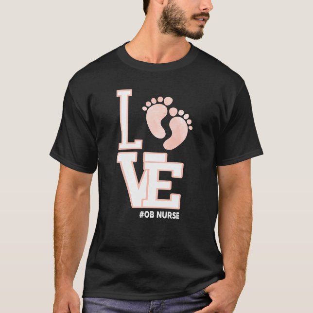 OB Nurse Valentines Day Delivery Labor Nursing T-Shirt (Vorderseite)
