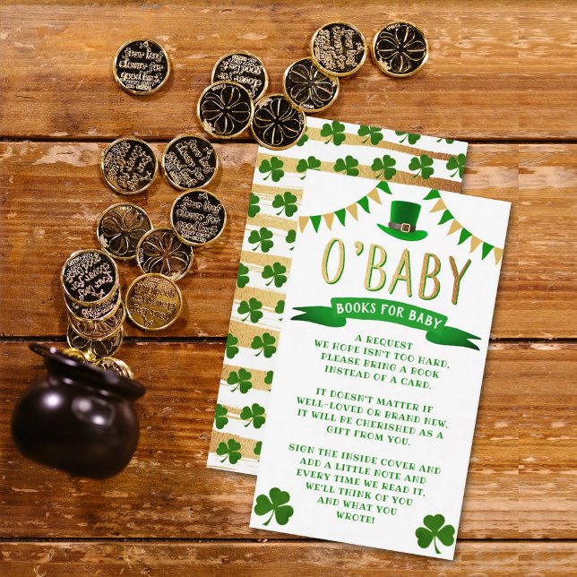 O'Baby St. Patrick's Day Baby Shower Buchanfrage Begleitkarte (Von Creator hochgeladen)