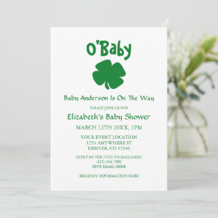 O'Baby St Patrick's Day Baby Shower Einladung