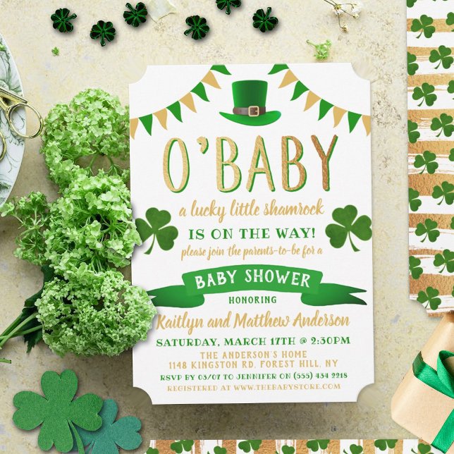 O'Baby St. Patrick's Day Baby Shower Einladungen (Von Creator hochgeladen)