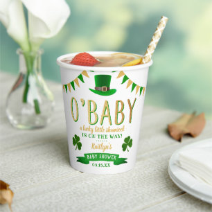 O'Baby St. Patrick's Day Baby Shower Pappbecher