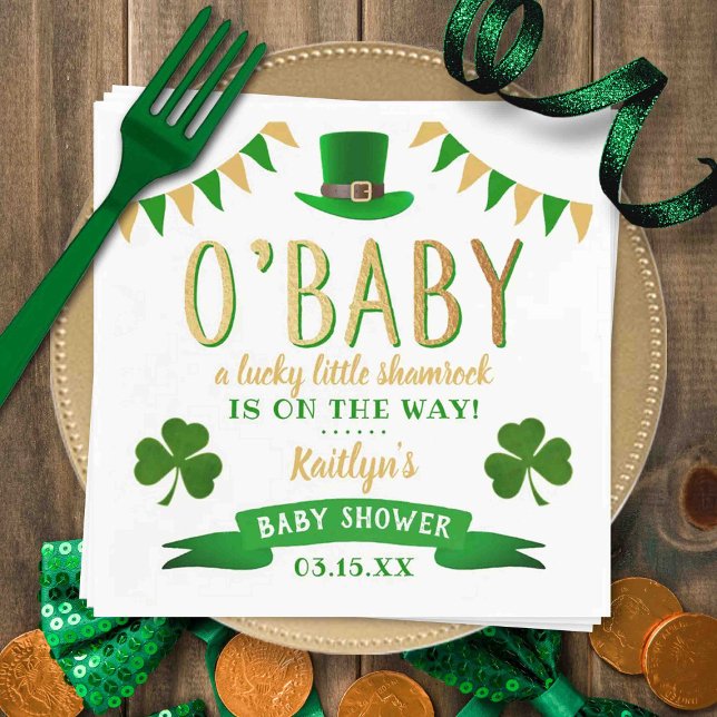 O'Baby St. Patrick's Day Baby Shower Serviette (Von Creator hochgeladen)