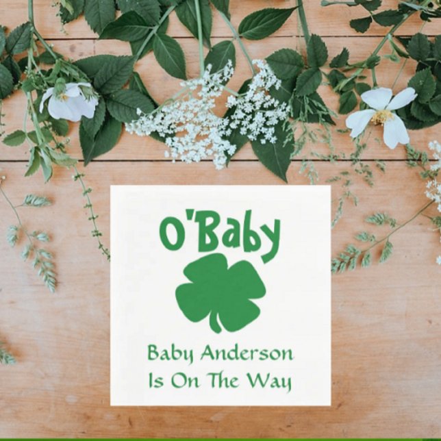 O'Baby St Patrick's Day Baby Shower Serviette (Von Creator hochgeladen)