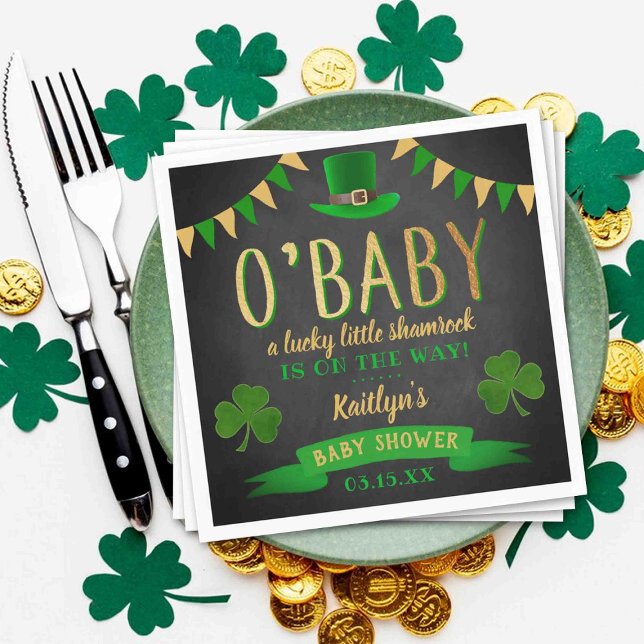 O'Baby St. Patrick's Day Baby Shower Serviette (Von Creator hochgeladen)