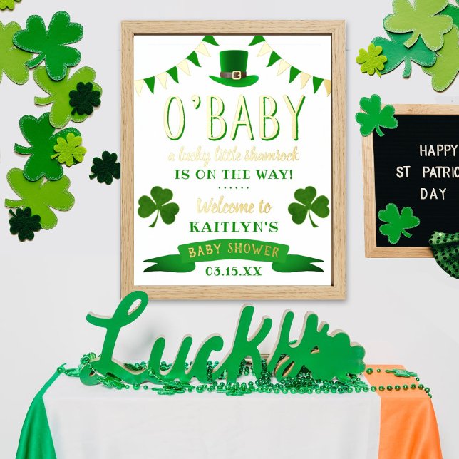O'Baby St. Patrick's Day Baby Shower Willkommen Foliendrucke (Von Creator hochgeladen)