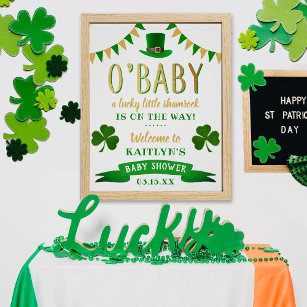 O'Baby St. Patrick's Day Baby Shower Willkommen Poster