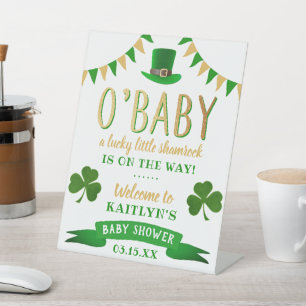 O'Baby St. Patrick's Day Baby Shower Willkommen Sockelschild