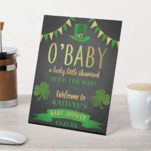 O'Baby St. Patrick's Day Baby Shower Willkommen Sockelschild