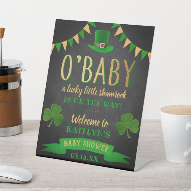 O'Baby St. Patrick's Day Baby Shower Willkommen Sockelschild (In SItu)